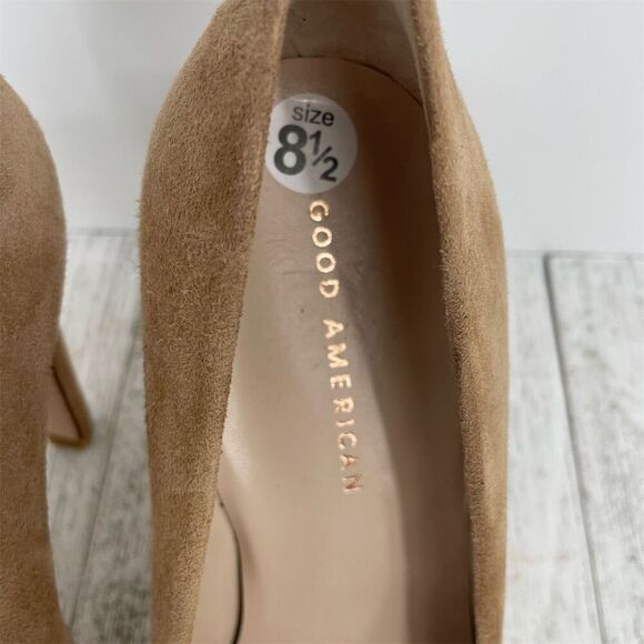 Good American The Icon Beige Pointed Toe Stiletto Pump Heels Size 8.5 Casual - Picture 6 of 9